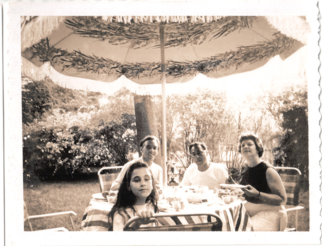 Dagny, Dad, Harry, me, in their backyard